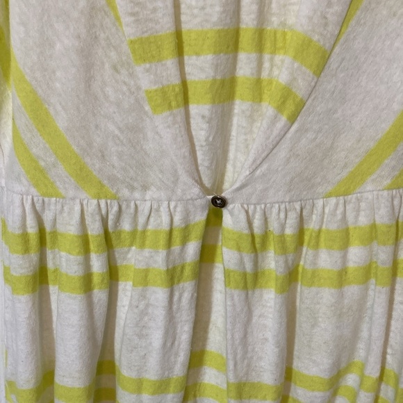Anthropologie Postmark Yellow Stripe Linen Top - Picture 6 of 10
